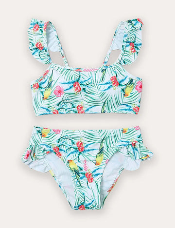 Parrot Print Swimsuit Set